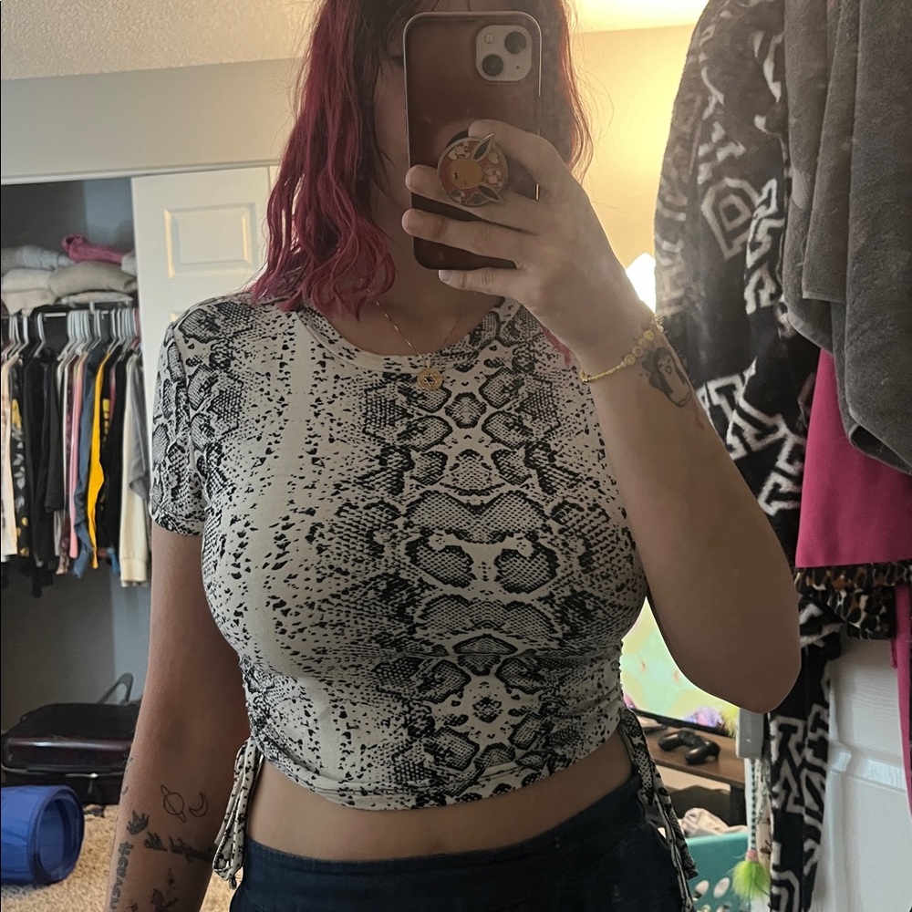 Snake Print Crop Top